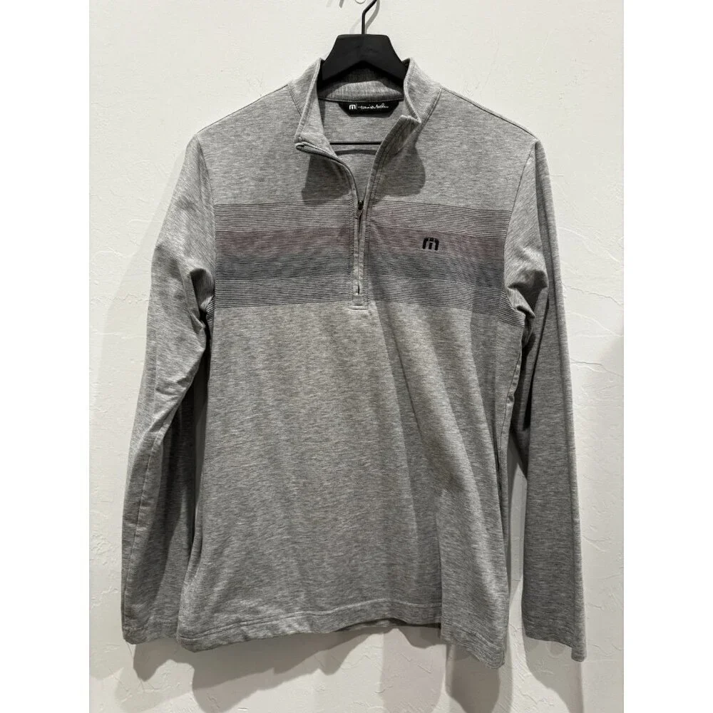 TravisMathew Quarter Zip Tequila Sunrise Golf Jacket Gray Size S